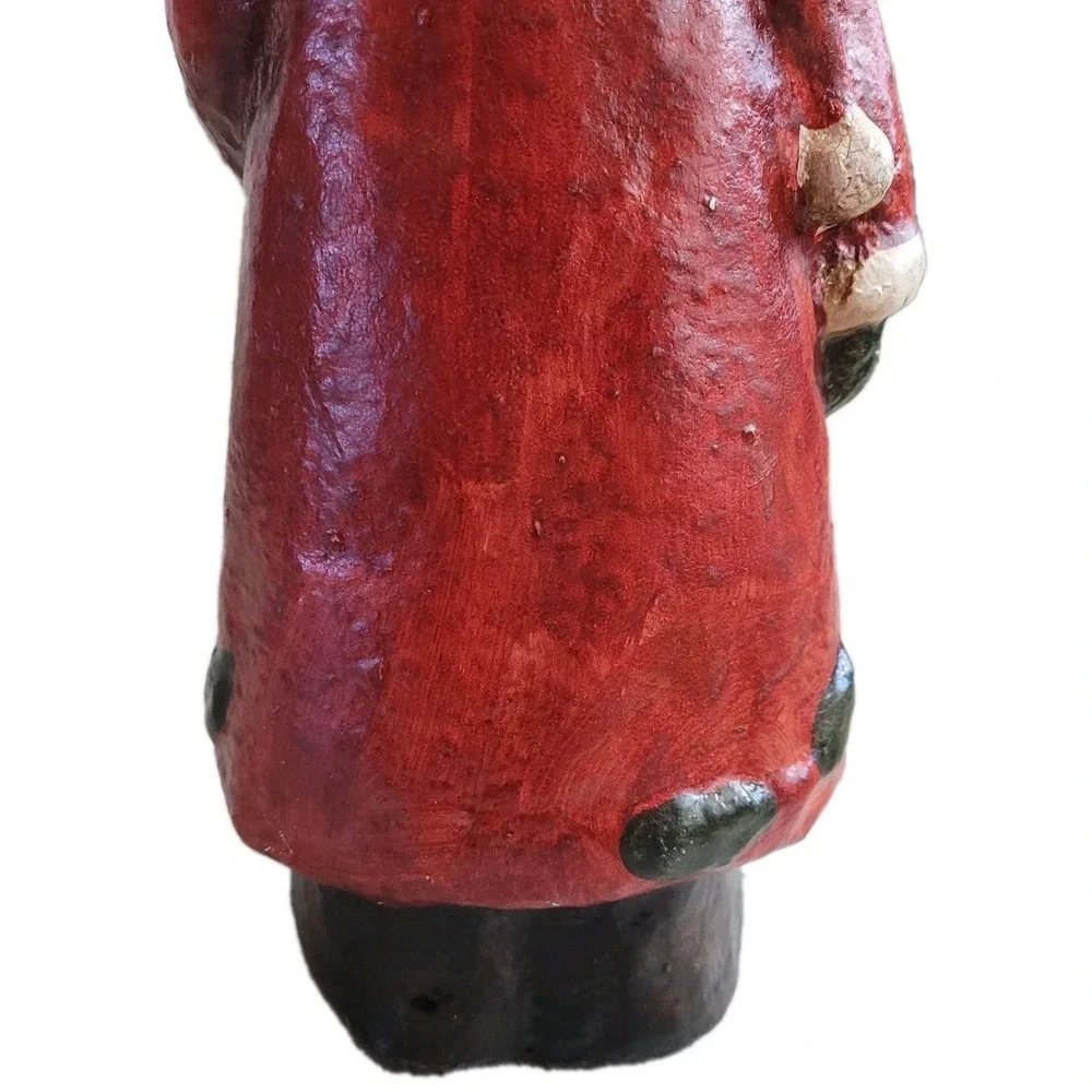 Vintage Old World Primitive Santa Claus Figurine Hand Painted Composition Figure